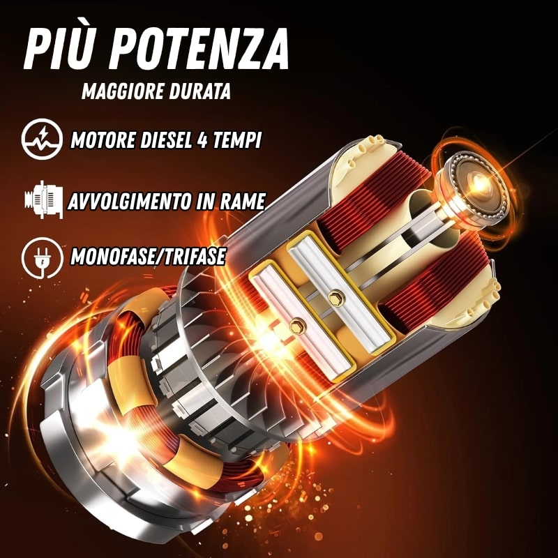 Generatore di Corrente Diesel 9000w 9Kw Silenzioso